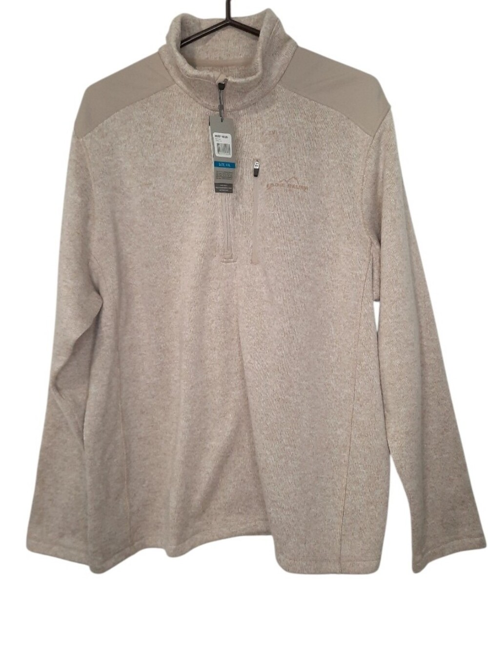 Eddie Bauer Whistler 1/4 Zip Sweater Jacket Oatmeal  Fleece Mens Size XXL New